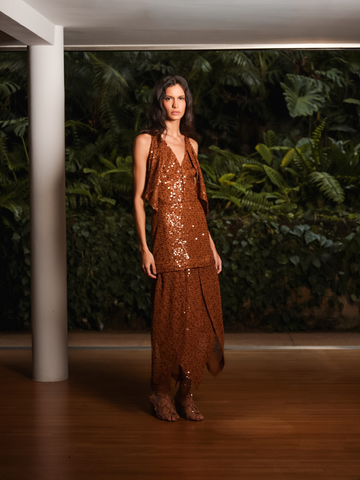 Vestido Paetê Pétalas